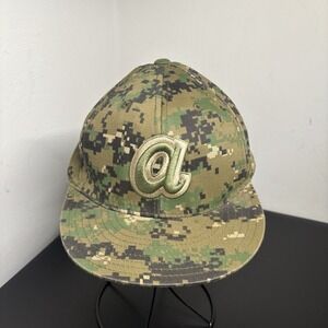 Vintage Atlanta‎ Braves Fitted Hat American Needle Digital Camo Camouflage 7 5/8